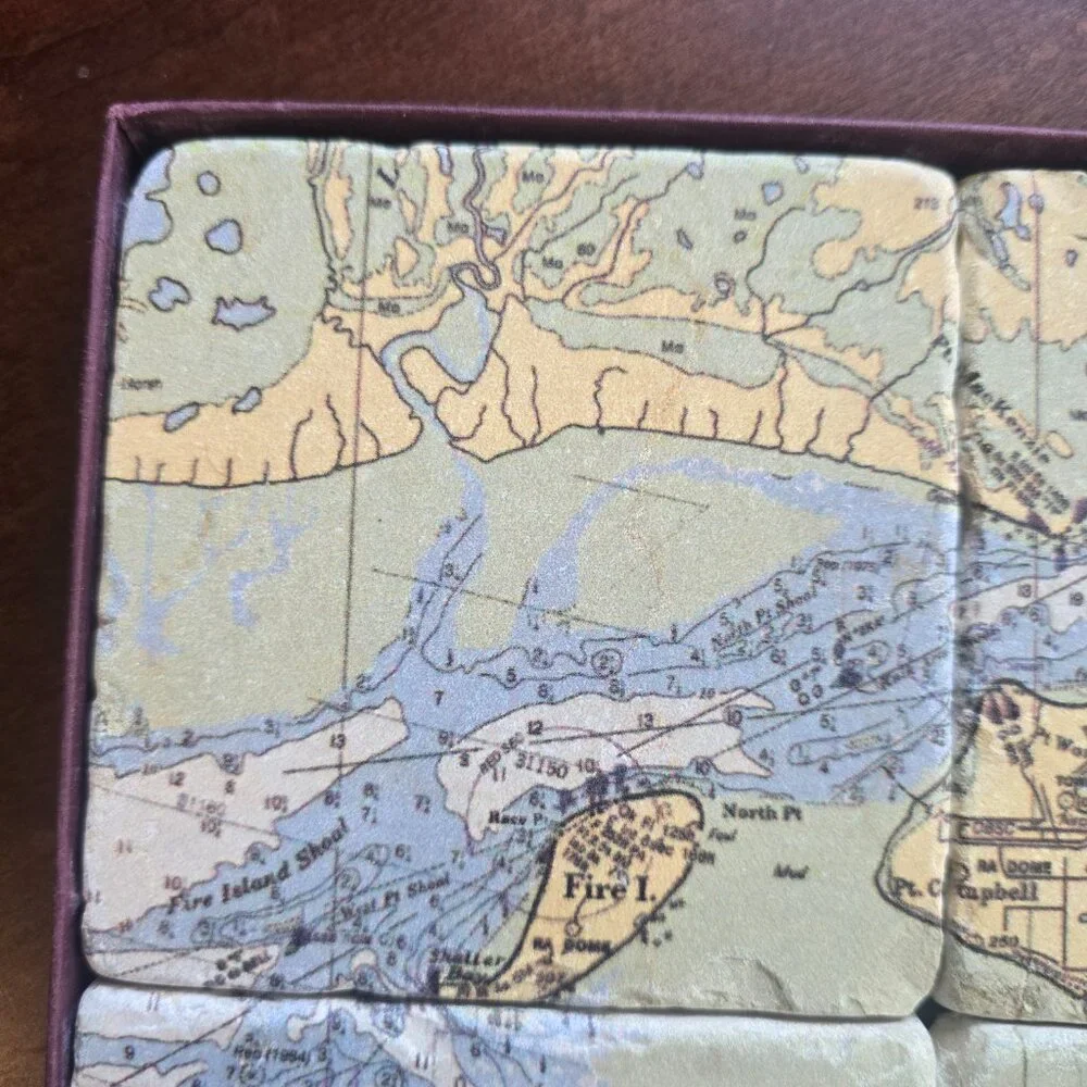 Screen Craft Tile Works Botticino Tumbled Marble Coaster of Alaska Anchorage.